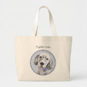 Engels Setter Blue Belton Schilderij Pet Dog Art Grote Tote Bag (Voorkant)