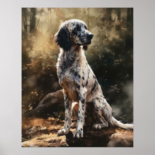 Engels Setter Dog Art Print Poster (Voorkant)