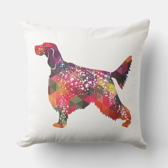 Engels Setter Dog Geometric Silhouette - Multi Kussen (Voorkant)
