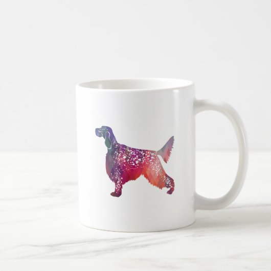Engels Setter Dog Geometric Silhouette - Roze Koffiemok (Rechts)