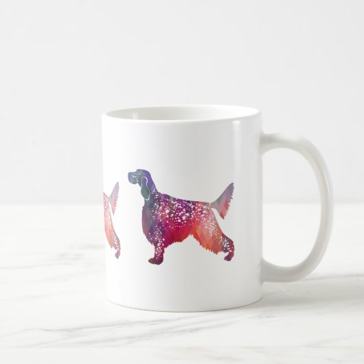 Engels Setter Dog Geometric Silhouette - Roze Koffiemok (Rechts)