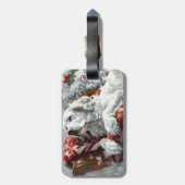 Engels Setter Dog Kerstfeest Bagagelabel (Achterkant verticaal)