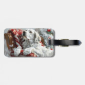 Engels Setter Dog Kerstfeest Bagagelabel (Achterkant horizontaal)