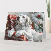 Engels Setter Dog Kerstfeest Kaart (Voorkant)