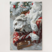 Engels Setter Dog Kerstfeest Legpuzzel (Verticaal)