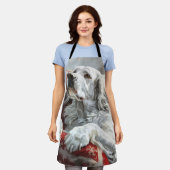 Engels Setter Dog Kerstfeest Schort (Gedragen)