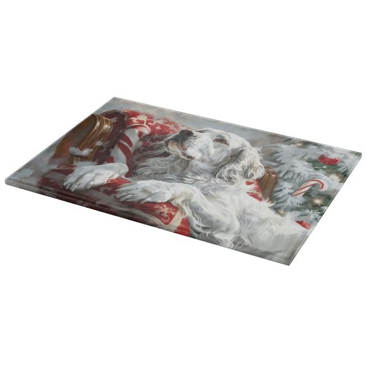 Engels Setter Dog Kerstfeest Snijplank (Hoek)