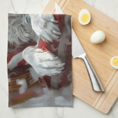 Engels Setter Dog Kerstfeest Theedoek (Quarter Fold)