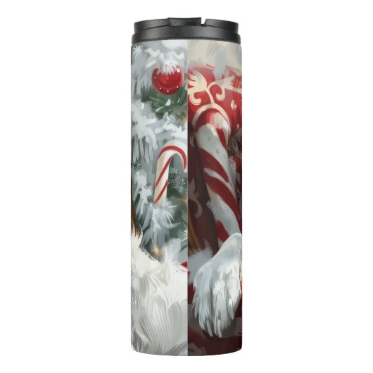 Engels Setter Dog Kerstfeest Thermosbeker (Achterkant)