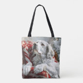 Engels Setter Dog Kerstfeest Tote Bag (Achterkant)