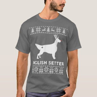 Engels Setter Dog Pet Lover Reindeer Ugly Christm T-shirt