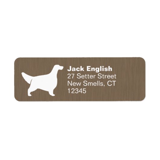 Engels Setter Dog Silhouette Return Address Etiket (Voorkant)