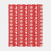Engels Setter Dog silhouetten Kerst Patroon Fleece Deken (Voorkant)
