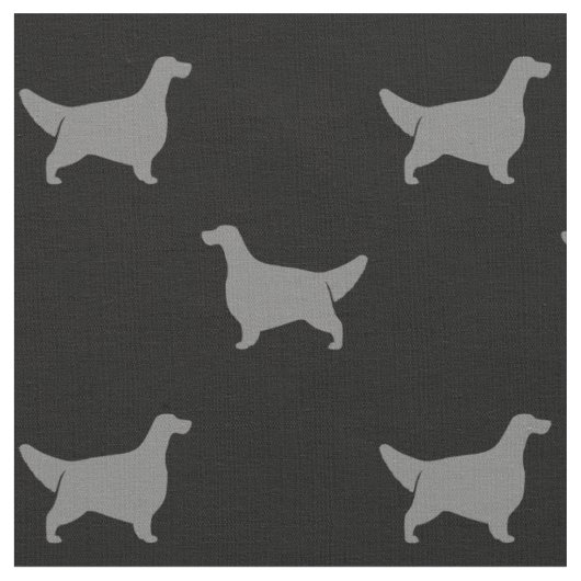 Engels Setter Dog Silhouettes Patroon Stof (Close Up)