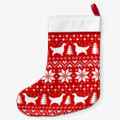 Engels Setter Dog Silhouettes Patrooncute Kleine Kerstsok (Achterkant)