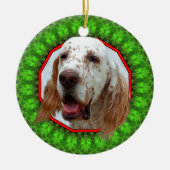 Engels Setter Happy Howliday Keramisch Ornament (Voorkant)