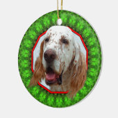 Engels Setter Happy Howliday Keramisch Ornament (Links)