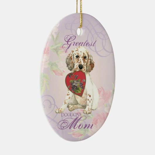 Engels Setter Heart Mam Ceramic Ornament (Rechts)