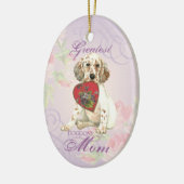 Engels Setter Heart Mam Ceramic Ornament (Links)