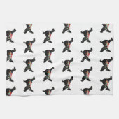 Engels Setter Hondenras Bohemian Floral Silhouett Theedoek (Horizontaal)