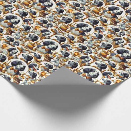  Engels Setter Illustratie Cadeaupapier (Hoek)