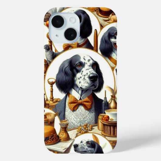 Engels Setter Illustratie Case-Mate iPhone Case (Achterkant)