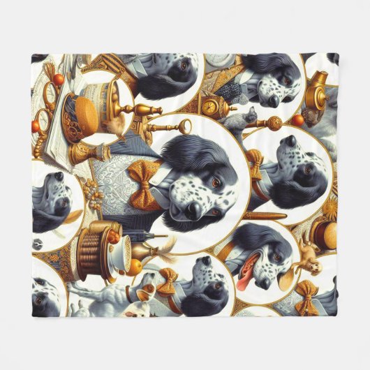  Engels Setter Illustratie Fleece Deken (Voorkant (Horizontaal))