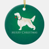 Engels setter Merry kerstdesign Keramisch Ornament (Voorkant)