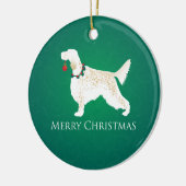 Engels setter Merry kerstdesign Keramisch Ornament (Links)