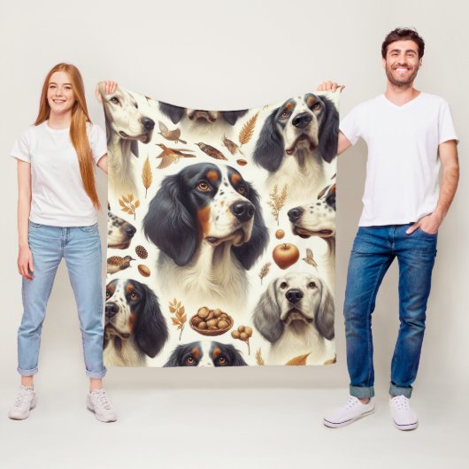Engels Setter Naadloos Fleece Deken (In situ)