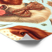  Engels Setter Naadloos Poster (Hoek)