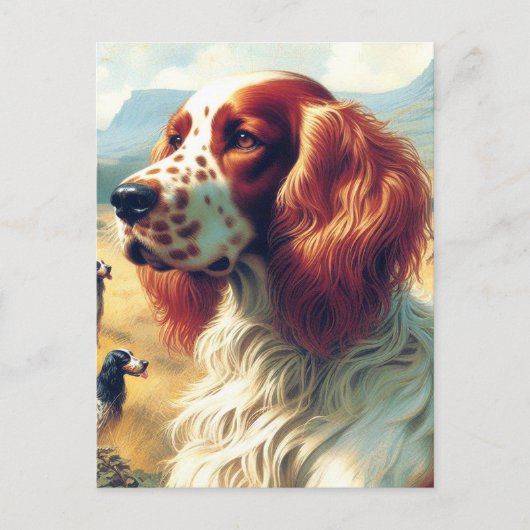 Engels Setter olieverfschilderij Briefkaart (Voorkant)