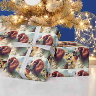 Engels Setter olieverfschilderij Cadeaupapier