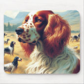 Engels Setter olieverfschilderij Muismat (Voorkant)