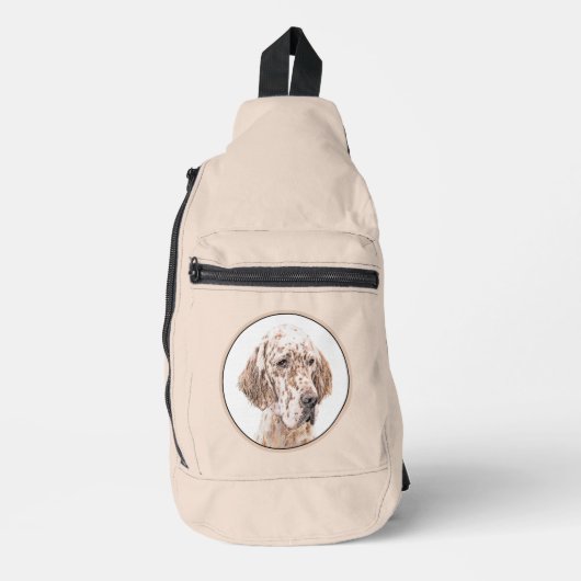 Engels Setter Oranje Belton Schilderij Pet Dog Art Sling Bag (Voorkant)