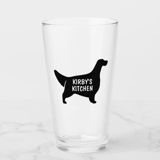 Engels Setter Silhouette Gepersonaliseerd Hondenra Glas (Voorkant)