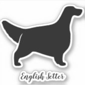 Engels Setter Silhouette Hondenras Vinyl Sticker (Voorkant)