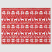 Engels Setter Silhouettes kerstpatroonrood Tissuepapier (Voorkant)