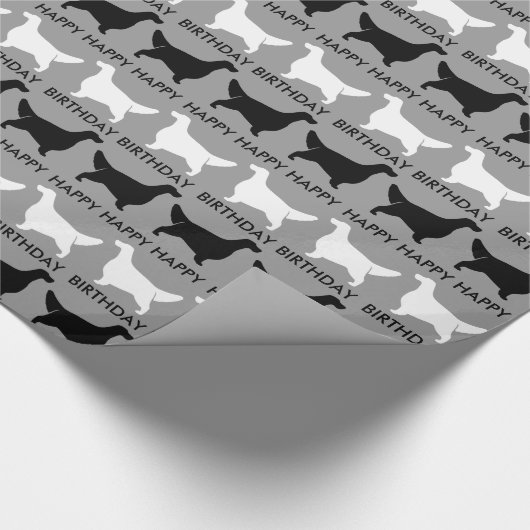 Engels Setter Silhouettes Patroon met Tekst Cadeaupapier (Hoek)