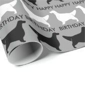 Engels Setter Silhouettes Patroon met Tekst Cadeaupapier (Rol Hoek)