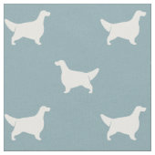 Engels Setter Silhouettes Pattern Light Blue Stof (Close Up)