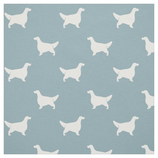 Engels Setter Silhouettes Pattern Light Blue Stof (Swatch)
