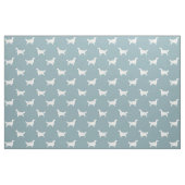 Engels Setter Silhouettes Pattern Light Blue Stof (Fat Quarter)