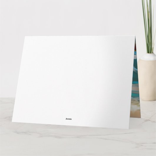 Engels setter strand surfen schilderij kaart (Achterkant)