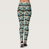 Engels setter strand surfen schilderij leggings (Achterkant)