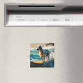 Engels setter strand surfen schilderij magneet (Insitu (Vaatwasser))