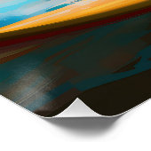 Engels setter strand surfen schilderij perfect poster (Hoek)