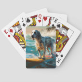 Engels setter strand surfen schilderij pokerkaarten (Achterkant)