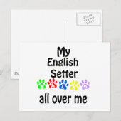 Engels Setter Walks Design Briefkaart (Voorkant / Achterkant)
