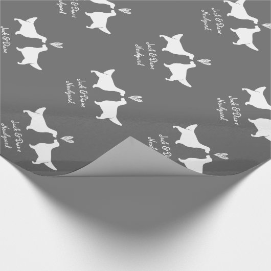 Engels Setters Bruiloft met aangepaste tekst Cadeaupapier (Hoek)